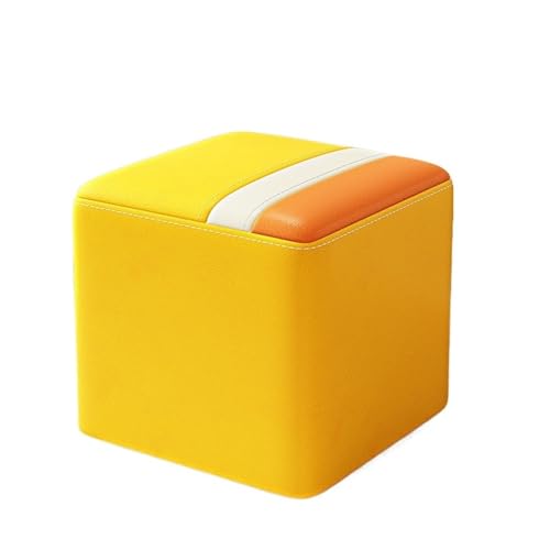 JINBIXIANGDJKS Niedriger Hocker for Das Wohnzimmer, Leichter Luxus, Hochwertiger Couchtisch, Farblich Passender Sofastuhl, Robust Und Langlebig(Yellow) von JINBIXIANGDJKS