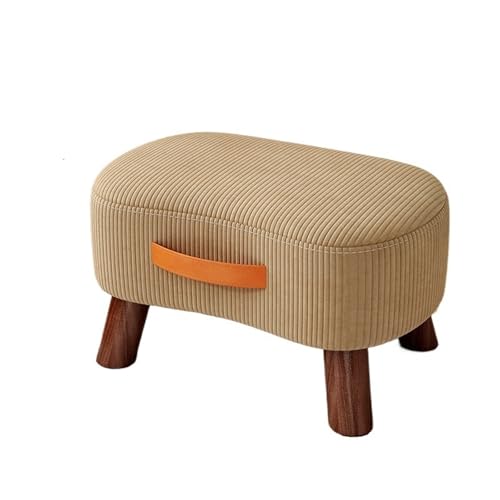 JINBIXIANGDJKS Niedriger Hocker for Zuhause, Sofastuhl, Robuster Und Langlebiger Weicher Schuhwechselhocker(Lightbrown,22) von JINBIXIANGDJKS