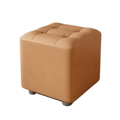 JINBIXIANGDJKS Quadratischer Hocker for Das Wohnzimmer, Robuster Und Langlebiger Schuhwechselstuhl for Den Haushalt(Brown,L) von JINBIXIANGDJKS