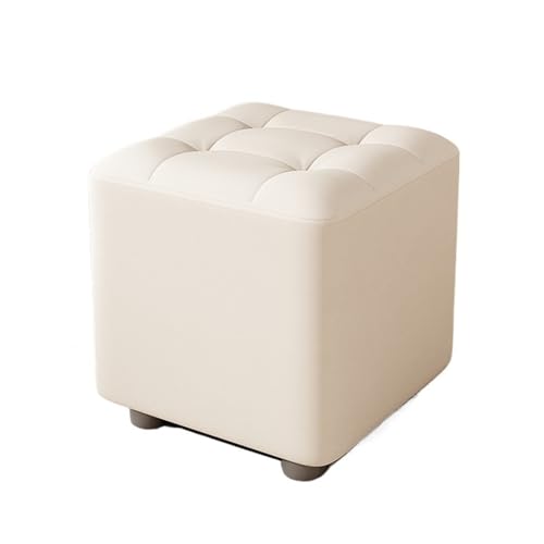 JINBIXIANGDJKS Quadratischer Hocker for Das Wohnzimmer, Robuster Und Langlebiger Schuhwechselstuhl for Den Haushalt(White,L) von JINBIXIANGDJKS