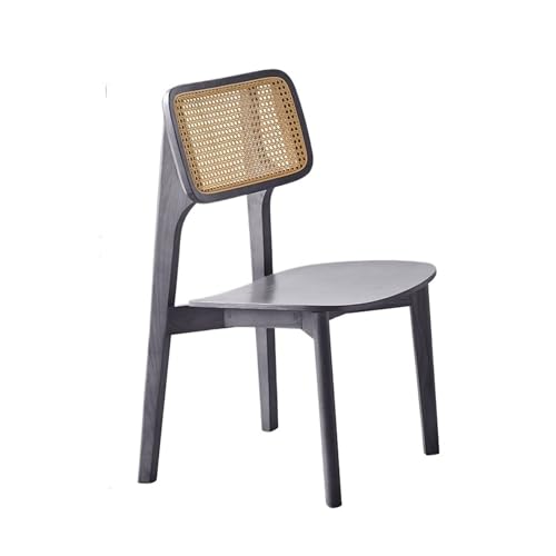 JINBIXIANGDJKS Rattan Esszimmerstuhl Home Massivholz Rückenlehne Freizeit Hotelmöbel(Gray) von JINBIXIANGDJKS