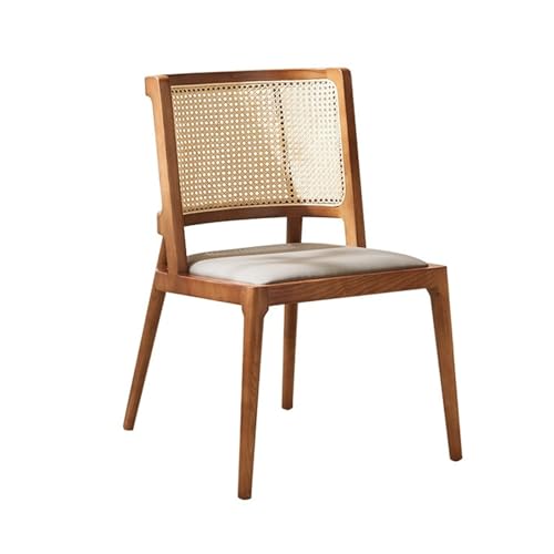 JINBIXIANGDJKS Rattan Esszimmerstuhl Home Massivholz Rückenlehne Freizeit Hotelmöbel(Walnut) von JINBIXIANGDJKS