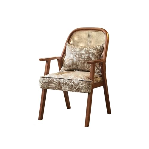 JINBIXIANGDJKS Rattan Home Moderne Rückenlehne Retro Einfache Modedesign Solide Esszimmerstuhl(Brown) von JINBIXIANGDJKS