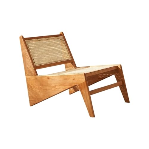 JINBIXIANGDJKS Rattanstuhl Massivholz Freizeit Einfache Mode-Design-Möbel(Cherrywoodcolor) von JINBIXIANGDJKS