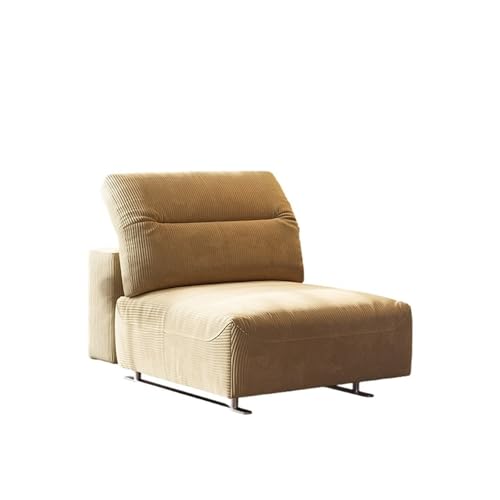 JINBIXIANGDJKS Retro Einfache Mode Design Einzel Sofa Stuhl Wohnzimmer Schlafzimmer Balkon Rückenlehne Stoff Freizeit Stuhl(Apricotcolor) von JINBIXIANGDJKS