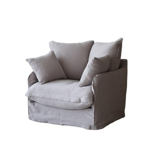 JINBIXIANGDJKS Retro Einfache Mode Freizeit Café Baumwolle Und Leinen Einzel Sofa(Gray) von JINBIXIANGDJKS