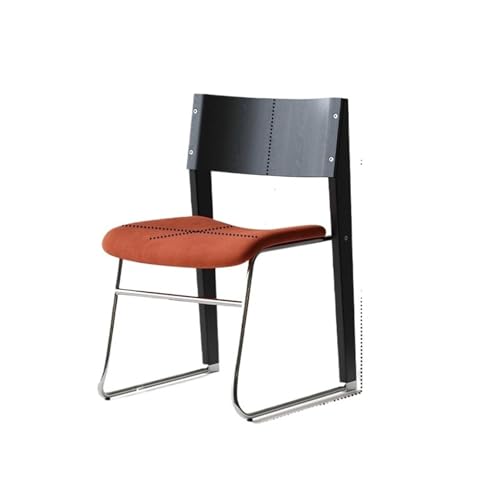 JINBIXIANGDJKS Retro Einfacher Esszimmerstuhl Aus Massivholz, Ankleide-/Café-/Freizeit-Rückenstuhl(Red) von JINBIXIANGDJKS