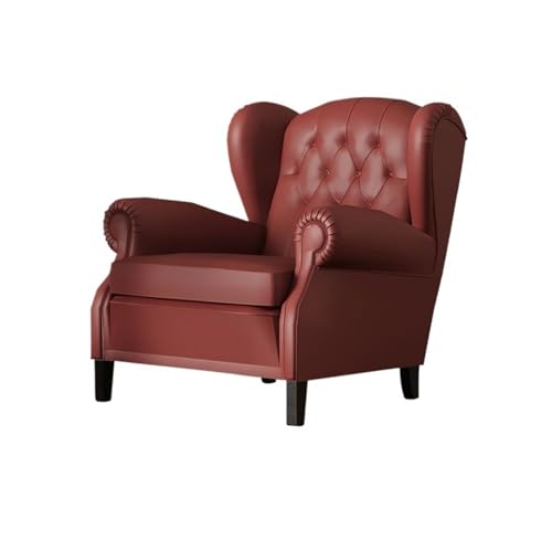 JINBIXIANGDJKS Retro Einfaches Design Einzelsofa Stuhl Bar Freizeit Business Verhandlungsstuhl(Burgundy) von JINBIXIANGDJKS