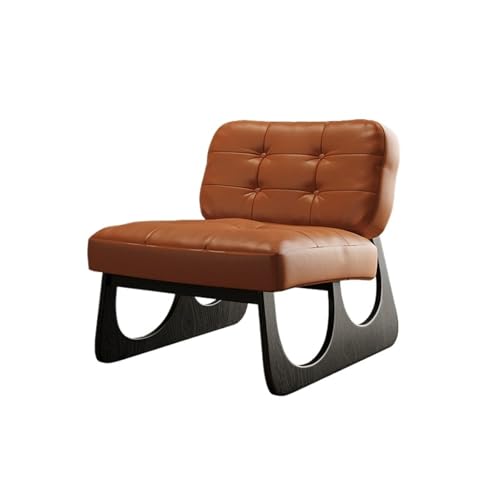 JINBIXIANGDJKS Retro Einzel Sofa Stuhl Einfache Design Balkon Wohnzimmer Homestay Massivholz Freizeit(Brown) von JINBIXIANGDJKS