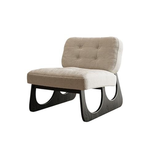 JINBIXIANGDJKS Retro Einzel Sofa Stuhl Einfache Design Balkon Wohnzimmer Homestay Massivholz Freizeit(White) von JINBIXIANGDJKS