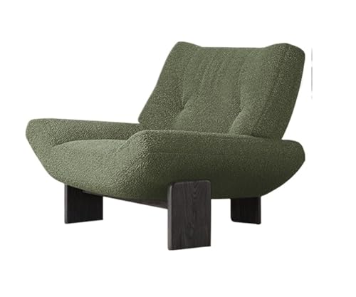 JINBIXIANGDJKS Retro Einzelne Massivholz Freizeit Wohnzimmer Einfache Mode-Design Sofa Stuhl(Green) von JINBIXIANGDJKS