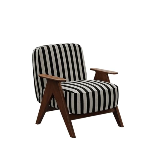 JINBIXIANGDJKS Retro Einzelsofa Stuhl Wohnzimmer Balkon Design Freizeitstuhl(Black) von JINBIXIANGDJKS