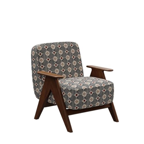 JINBIXIANGDJKS Retro Einzelsofa Stuhl Wohnzimmer Balkon Design Freizeitstuhl(Stripedcartoon) von JINBIXIANGDJKS