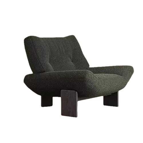JINBIXIANGDJKS Retro Einzelsofastuhl Massivholz Freizeitstuhl Wohnzimmer Empfangsstuhl Schlichtes Design(DarkGreen) von JINBIXIANGDJKS