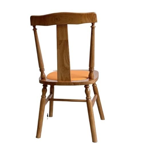 JINBIXIANGDJKS Retro Esstisch Stuhl Massivholz Home Rückenlehne Kissen Esszimmerstuhl(Walnut) von JINBIXIANGDJKS