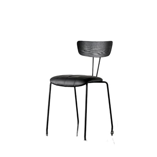 JINBIXIANGDJKS Retro Esszimmerstuhl Rückenlehne Home Wohnzimmer Stilvoller Schlichter Designstuhl(Black) von JINBIXIANGDJKS