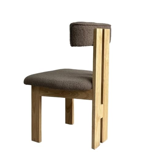 JINBIXIANGDJKS Retro Massivholz Esszimmerstuhl Home Rückenlehne Stuhl(Brown) von JINBIXIANGDJKS