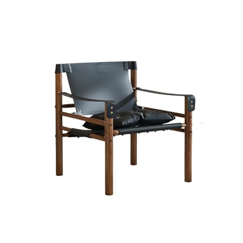 JINBIXIANGDJKS Retro Massivholz Sofa Stuhl Freizeit Einfache Mode Rückenlehne Stuhl(Black) von JINBIXIANGDJKS