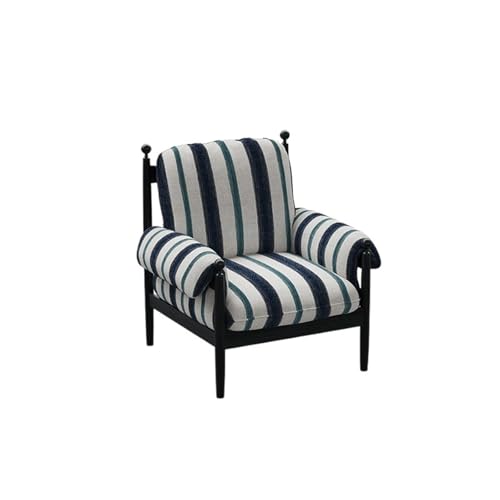 JINBIXIANGDJKS Retro Massivholz Sofa Stuhl Stilvolles Schlichtes Design Freizeit Faul Einzelstuhl(Blue) von JINBIXIANGDJKS