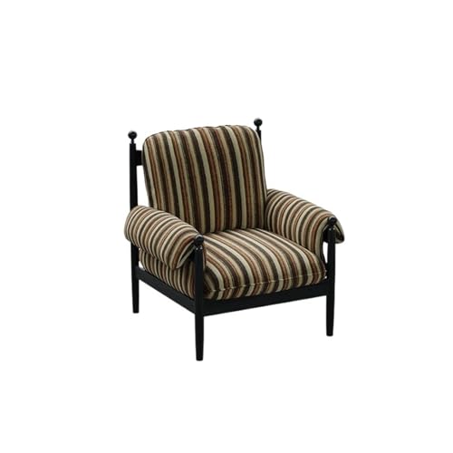 JINBIXIANGDJKS Retro Massivholz Sofa Stuhl Stilvolles Schlichtes Design Freizeit Faul Einzelstuhl(Coffee) von JINBIXIANGDJKS