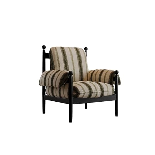 JINBIXIANGDJKS Retro Massivholz Sofa Stuhl Stilvolles Schlichtes Design Freizeit Faul Einzelstuhl(DarkGreen) von JINBIXIANGDJKS