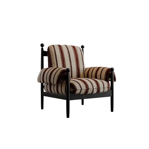 JINBIXIANGDJKS Retro Massivholz Sofa Stuhl Stilvolles Schlichtes Design Freizeit Faul Einzelstuhl(Red) von JINBIXIANGDJKS