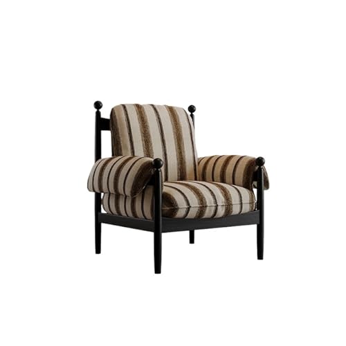 JINBIXIANGDJKS Retro Massivholz Sofa Stuhl Stilvolles Schlichtes Design Freizeit Faul Einzelstuhl(Yellow) von JINBIXIANGDJKS
