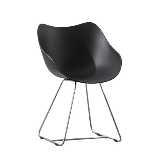 JINBIXIANGDJKS Rückenlehne Fauler Hocker Lässiger Restaurant-Esszimmerstuhl Stilvolles Schlichtes Design(Black) von JINBIXIANGDJKS
