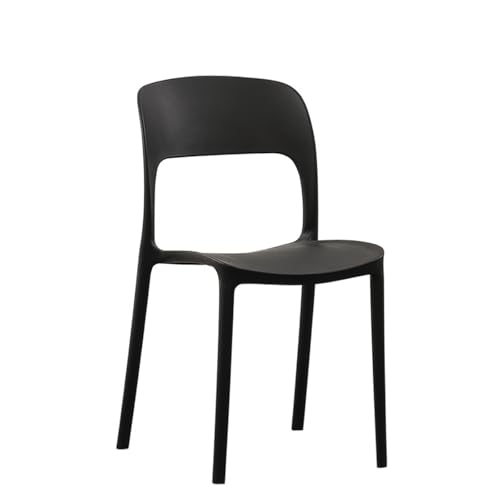 JINBIXIANGDJKS Rückenlehne Stuhl Kunststoff Freizeit Mode Hause Stuhl(Black) von JINBIXIANGDJKS