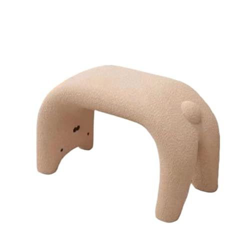 JINBIXIANGDJKS Schuhwechselhocker for Zuhause, Süßer Ankleidehocker, Schuhwechselsofastuhl(Khaki) von JINBIXIANGDJKS