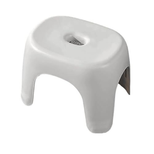 JINBIXIANGDJKS Schuhwechselstuhl Badezimmer Anti-Rutsch Wohnzimmer Couchtisch Bank Kunststoff Stapelbar(White,S) von JINBIXIANGDJKS