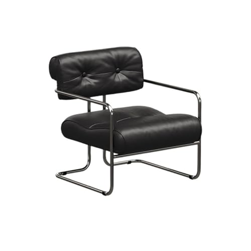 JINBIXIANGDJKS Sofa Stuhl Wohnzimmer Design Einfache Cafe Freizeit Stuhl(Black) von JINBIXIANGDJKS