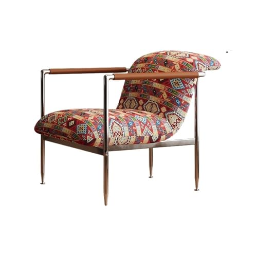 JINBIXIANGDJKS Stoff Einzelsofa Stuhl Einfache Mode-Design Wohnzimmer Retro Balkon Café Freizeit Sessel(Red) von JINBIXIANGDJKS