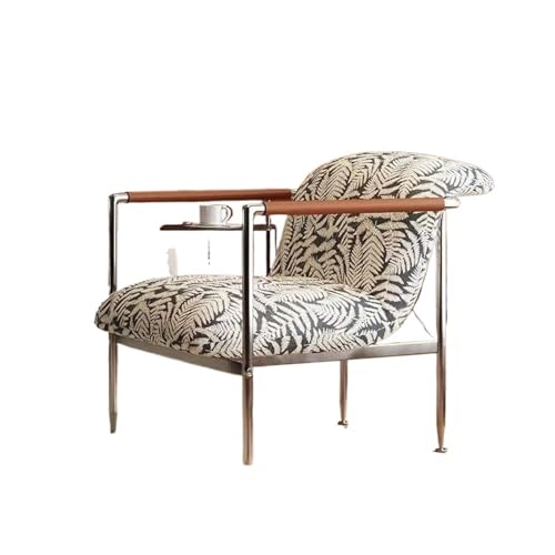 JINBIXIANGDJKS Stoff Einzelsofa Stuhl Einfache Mode-Design Wohnzimmer Retro Balkon Café Freizeit Sessel(White) von JINBIXIANGDJKS