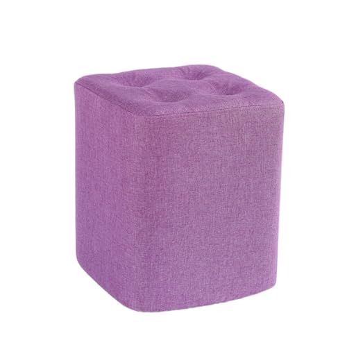 JINBIXIANGDJKS Stoff Sofa Stuhl Home Fashion Niedrigen Hocker Massivholz Wohnzimmer Kaffee Tisch(Purple,L) von JINBIXIANGDJKS