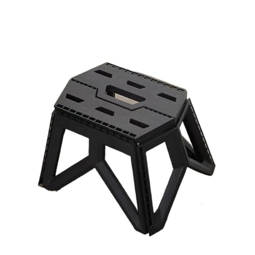 JINBIXIANGDJKS Tragbarer Klappstuhl Im Freien Tragbarer Heimreise-Kunststoffhocker Freizeit(Black) von JINBIXIANGDJKS