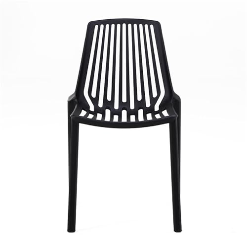 JINBIXIANGDJKS Vertikale Linie Hohlen Kunststoff Esszimmerstuhl Einfachen Modernen Restaurant Home Freizeitstuhl(Black) von JINBIXIANGDJKS