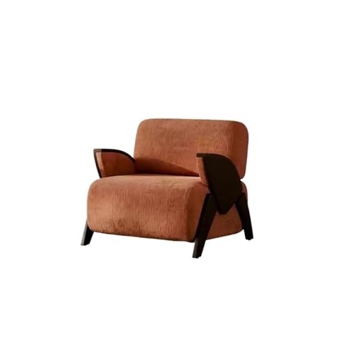 JINBIXIANGDJKS Wohnzimmer Balkon Einzelnen Freizeit Stuhl Retro Massivholz Stuhl Sofa(Caramelcolor) von JINBIXIANGDJKS