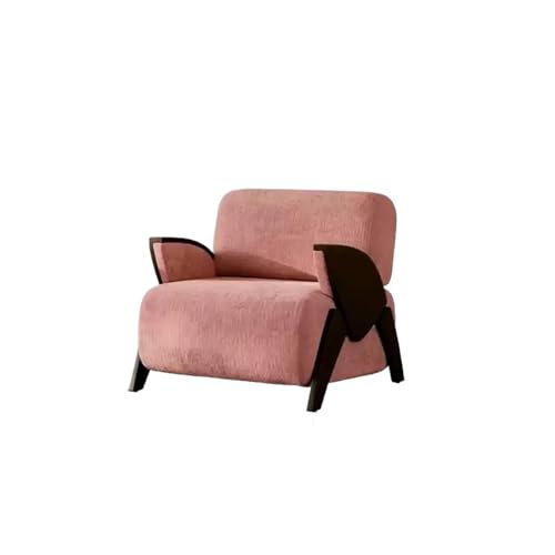 JINBIXIANGDJKS Wohnzimmer Balkon Einzelnen Freizeit Stuhl Retro Massivholz Stuhl Sofa(Pink) von JINBIXIANGDJKS