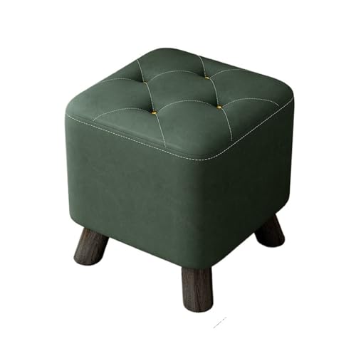 JINBIXIANGDJKS Wohnzimmer Hochwertigen Sofa Stuhl Home Massivholz Robust Schuhwechselhocker(DarkGreen,30cm) von JINBIXIANGDJKS
