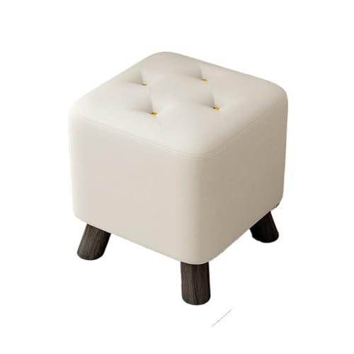 JINBIXIANGDJKS Wohnzimmer Hochwertigen Sofa Stuhl Home Massivholz Robust Schuhwechselhocker(White,30cm) von JINBIXIANGDJKS