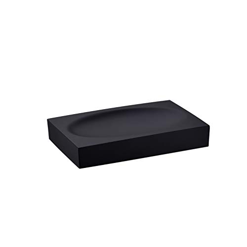 JINCROP Home Seifenschale aus schwarzem Kunstharz, für Badezimmer oder Dusche, auch sehr geeignet für die Küche, modernes Badezimmer-Accessoire, matt schwarz von JINCROP