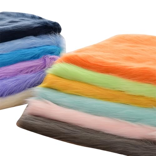 20cm*50cm Langer Flor 5cm Handwerk DIY Kunstpelz Stoff Fuchs Weiches Fuzzy Kunstpelz Material für Winterkostüm Gnom Bart Haar Cosplay Zwerg Dekoration(22 Light green) von JINDAOSH