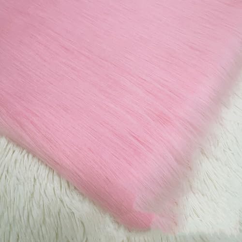 Flauschiger Kunstfuchs Pelz Stoff（20cm*50cm）Langer Flor 5cm Zotteliger flauschiger Pelz Stoff DIY Weihnachtsmann Gnom Bart Nähen Teppich Kissen Dekorationen(5 Pink) von JINDAOSH