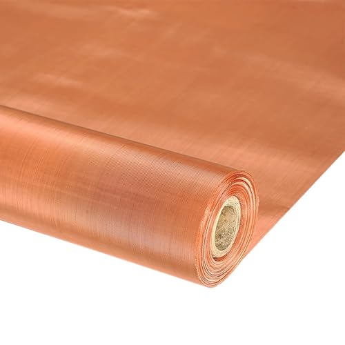JINDAOSH Reines Kupfernetz Kupfernetz Blatt 99% Kupfer Maschendraht Schirm Leitfähiges Metallnetz Für RF/EMI/EMF-Abschirmung Faradaysche Käfige Dichter Filter(Size:1X10M(3X33FT),Color:150 mesh) von JINDAOSH