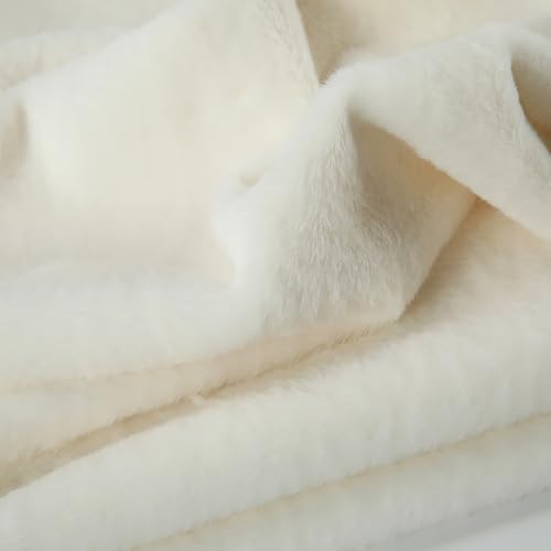 Kunstpelz Kurzer Stoff Polyester kurzer Flor 6mm （50cm*50cm）Waschbares Pelzmaterial für DIY Puppen Zwerge Cosplay Kostüm Teppich Nähen Wurfkissen(9 Off white) von JINDAOSH
