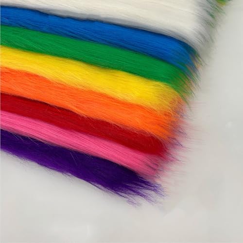 Kunstpelz Stoff Craft 50cm*180cm Weiches Plüsch Material Langer Flor 12cm für DIY-Nähprojekte Kostüme Kleidung Teppiche Kissen Dekorationen und mehr(8 red) von JINDAOSH