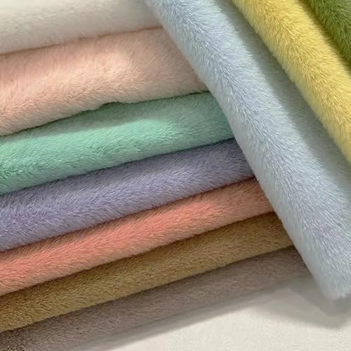 Kunstpelz-Stoff Nähen Zubehör Superweicher und flauschiger Stoff kurzer Flor 8mm 50cm*160cm für Kunsthandwerk Zwerge Kostüm Kamera Boden Dekoration(3 Apricot) von JINDAOSH