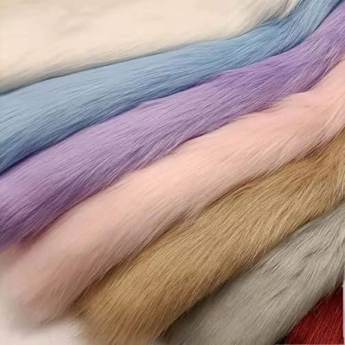 Kuschelig KunstpelzStoff Fuchs 50cm*180cm Langer Flor 5cm Luxus Shag Zottelig Material für Polsterung Kunsthandwerk DIY Nähen Handtasche Schleifen Dekorationen(21 hot red) von JINDAOSH