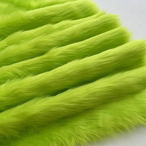 Langer Haufen 5cm Kunstfuchs Pelz Shaggy Stoff （50cm*180cm） Kunstpelz Stoff für Basteln Nähen Kostüme Kleidung Teppiche Kissen Dekorationen und mehr(14 green) von JINDAOSH